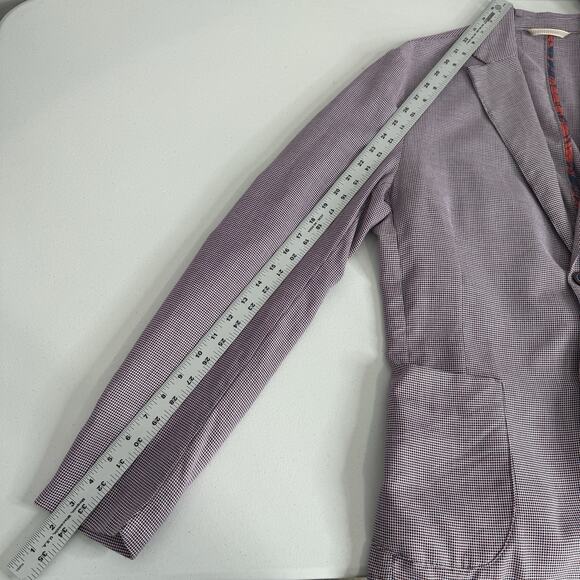 BOB Blazer Jacket Mens IT 50 Blue Check Print Tailored Sport Coat Made in Italy - Picture 10 of 13